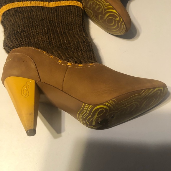 Woman’s Chunky fall unique Y2k wedge sweater sock style fleece pumps - Picture 6 of 10